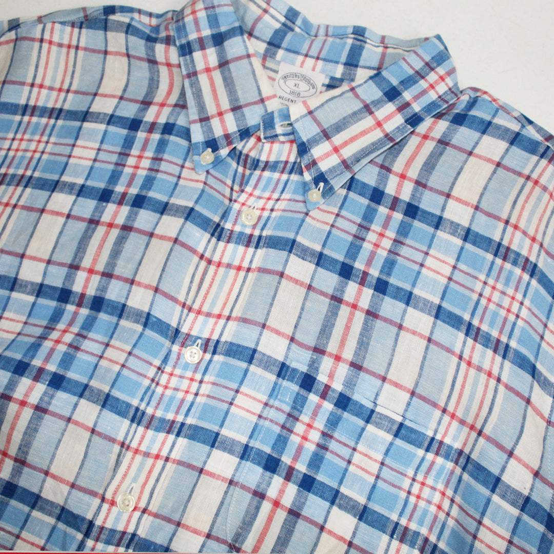 Camisa Brooks Brothers Lino Cuadros (XL )