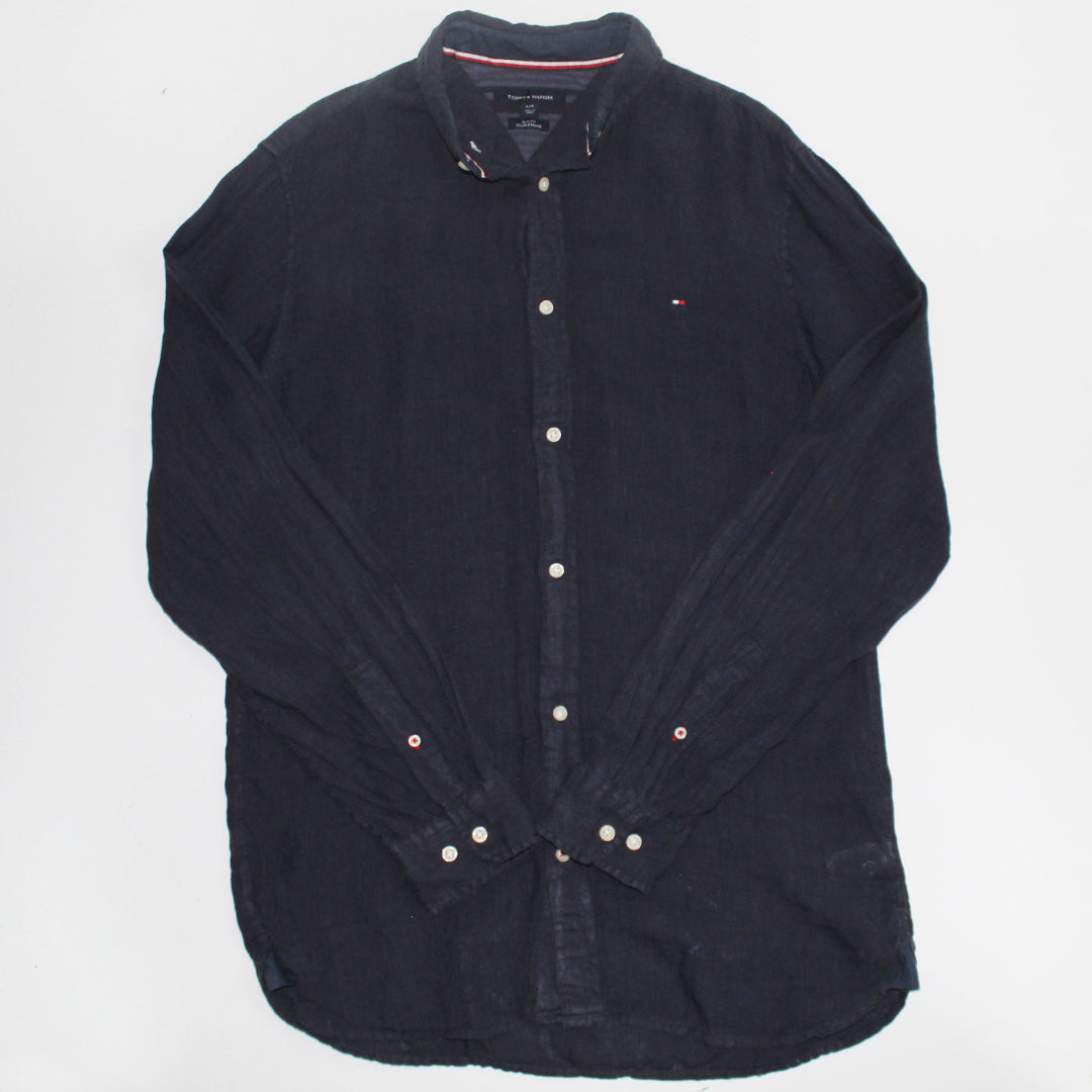 Camisa Tommy Hilfiger Lino Azul (L)