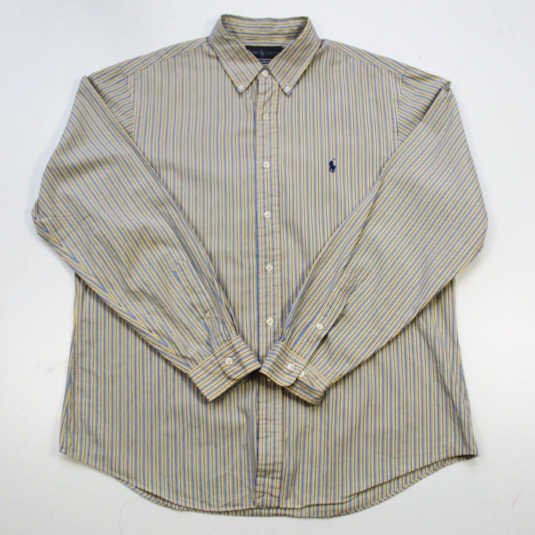 Camisa Ralph Lauren Rayas Amarillas  (XL)