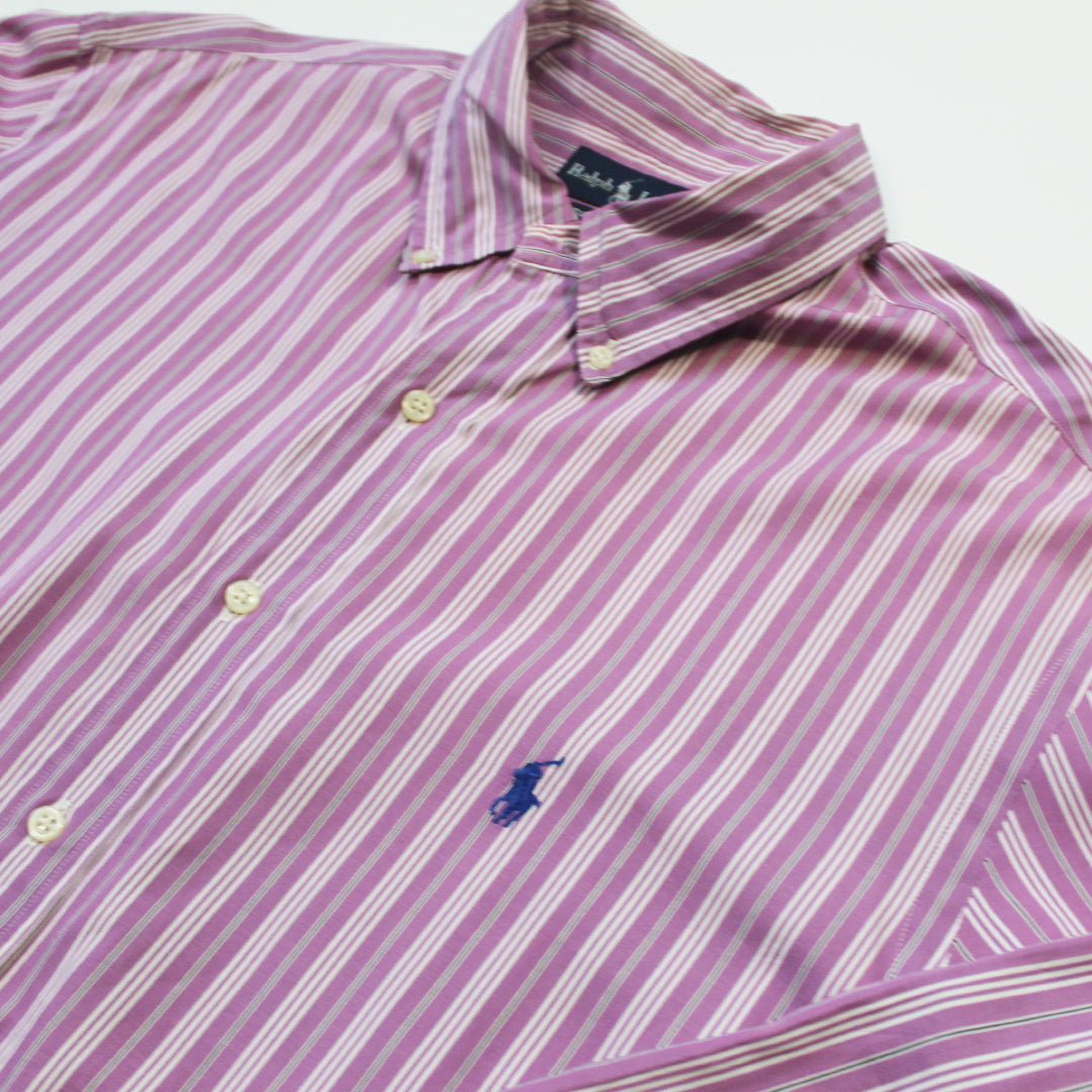 Camisa Ralph Lauren Rayas Moradas (XL)