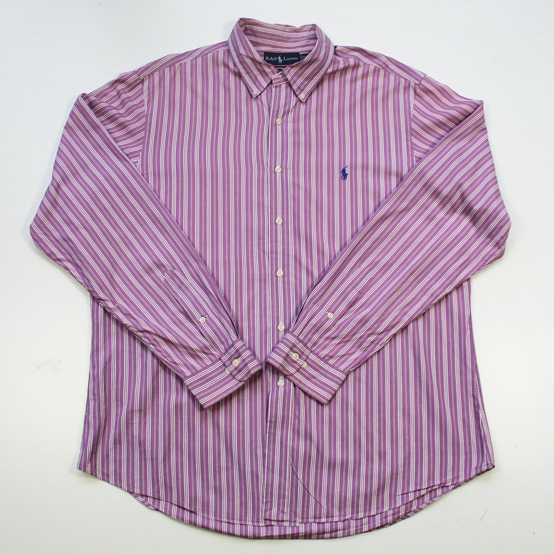 Camisa Ralph Lauren Rayas Moradas (XL)