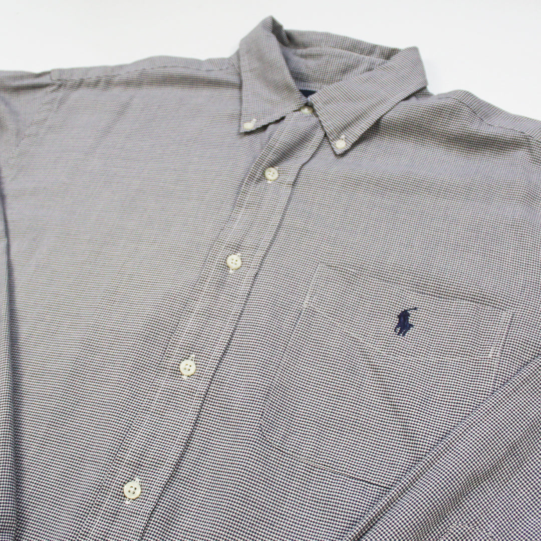 Camisa Ralph Lauren Cuadros Gris (XL)