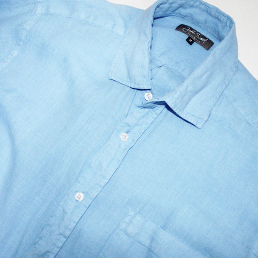 Camisa De Lino Celeste  (M)