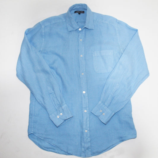 Camisa De Lino Celeste  (M)