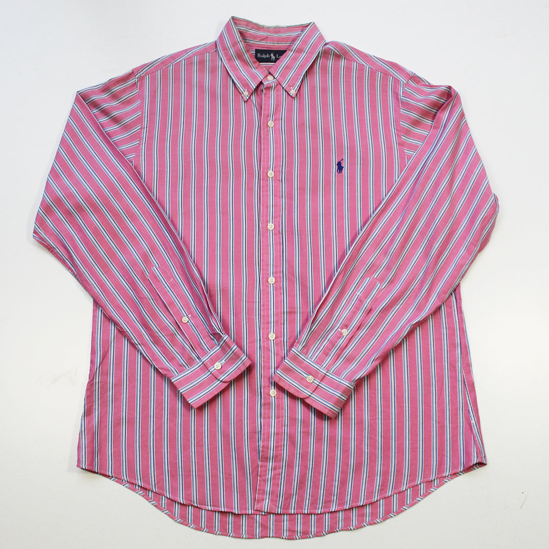 Camisa Ralph Lauren Rayas Rosas (L)