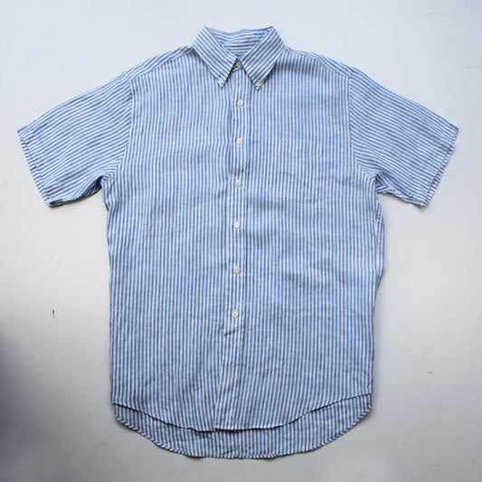 Camisa Brooks Brothers Rayas Celeste Lino (L)