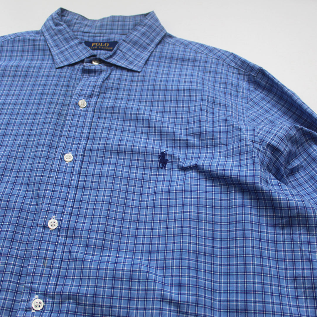 Camisa Ralph Lauren Cuadros Celestes  (XL)