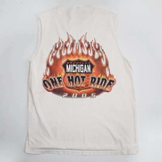 Camiseta Vintage Michigan Hot RIde Blanca  (L)
