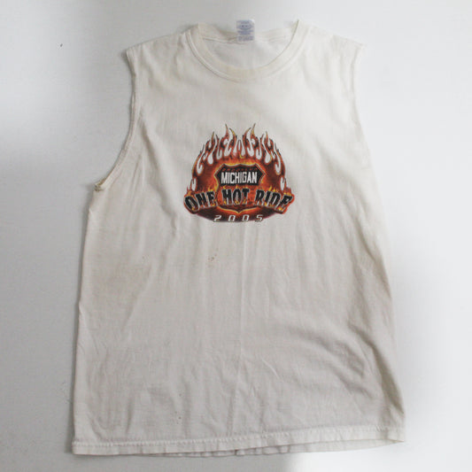 Camiseta Vintage Michigan Hot RIde Blanca  (L)