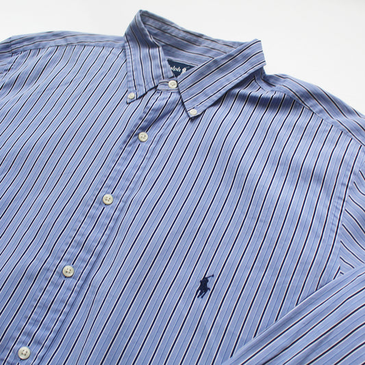 Camisa Ralph Lauren Rayas Celestes (XL)