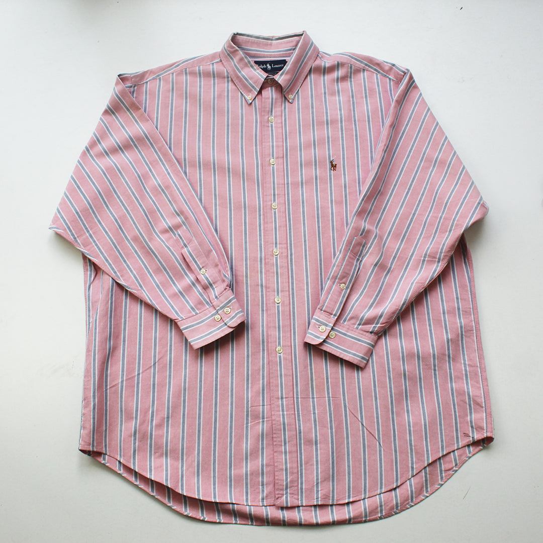 Camisa Ralph Lauren Rayas Rosas (XXL)