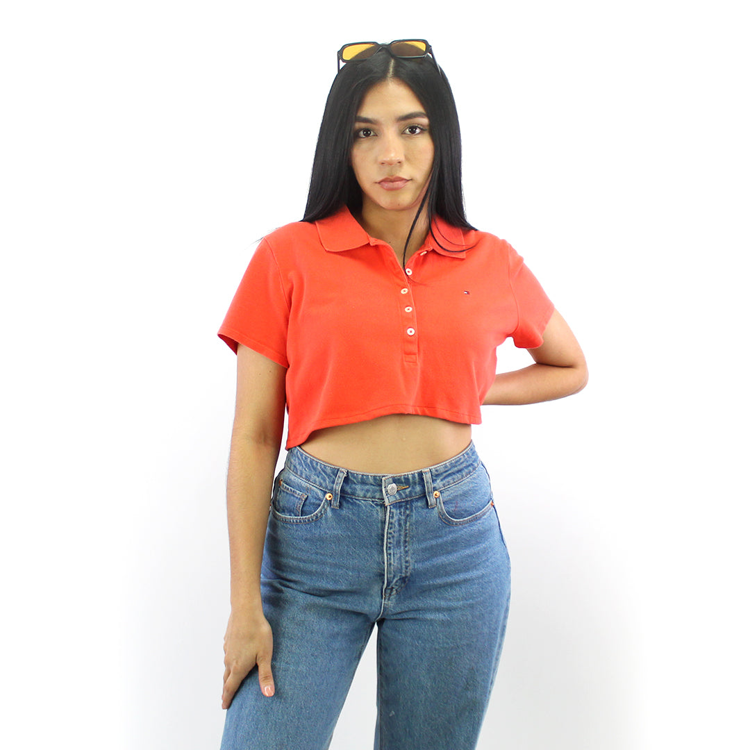 Polo Tommy Hilfiger Crop Naranja (XL-Mujer)