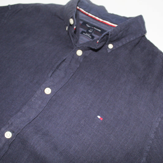 Camisa Tommy Hilfiger Lino Azul (L)