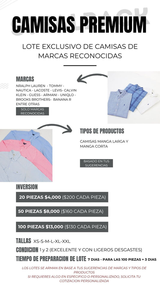 Camisas Premium Pack – Mix Marcas