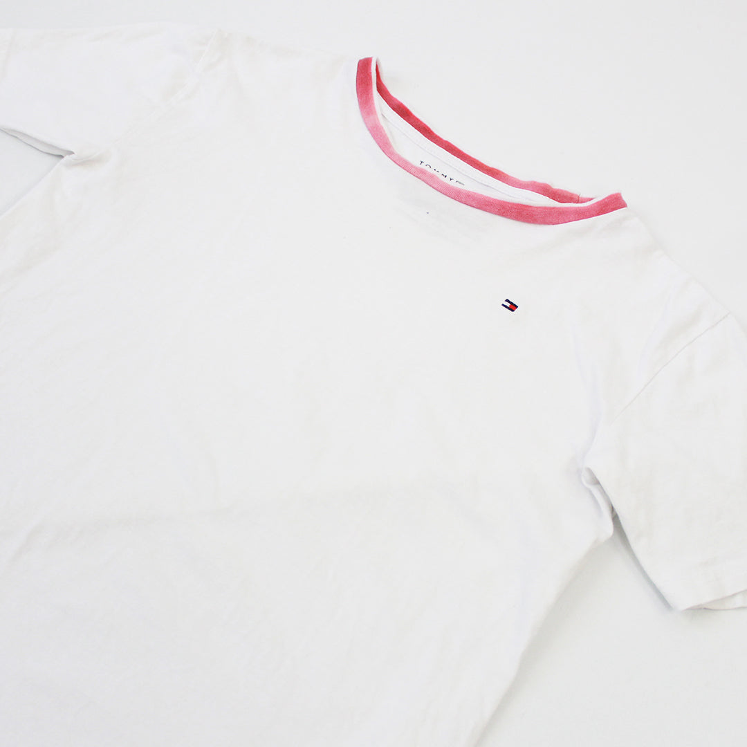 Playera blanca tommy discount hilfiger