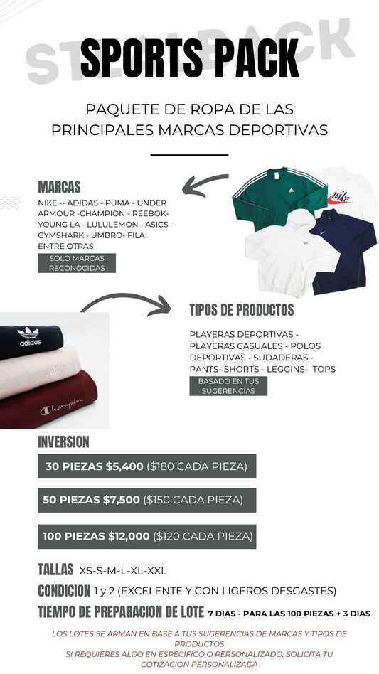 Sportswear Pack – Mayoreo de Ropa Deportiva | Mix de Marcas