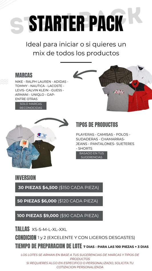 Starter Pack - Mixed Brands | Mayoreo de Ropa Vintage y Seminueva